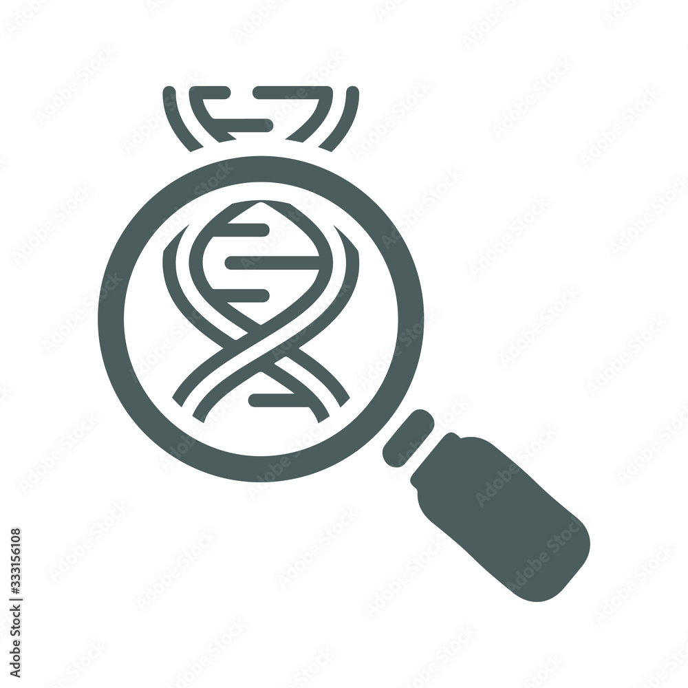 DNA test gray icon, check up, research