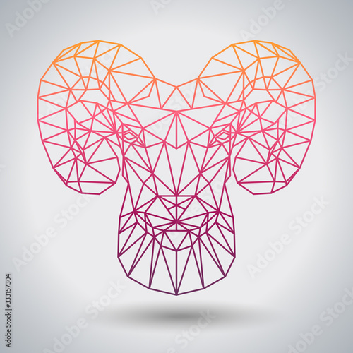 Hipster polygonal animal ram or mouflon.Triangle animal. Astrology zodiac sign Aries