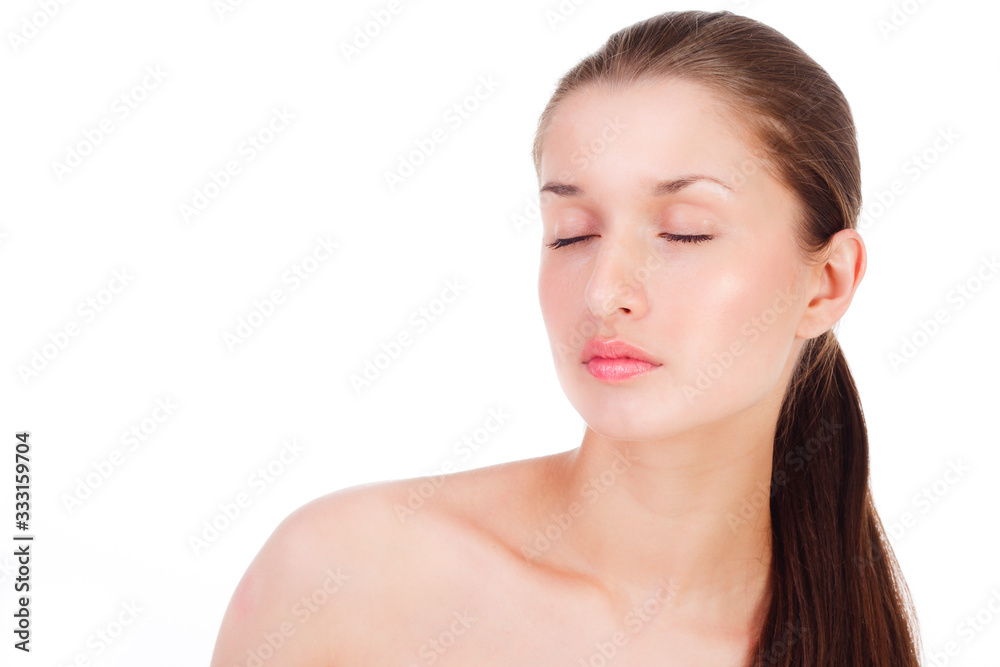 young beautiful woman with clear skin young beautiful woman with clear skin