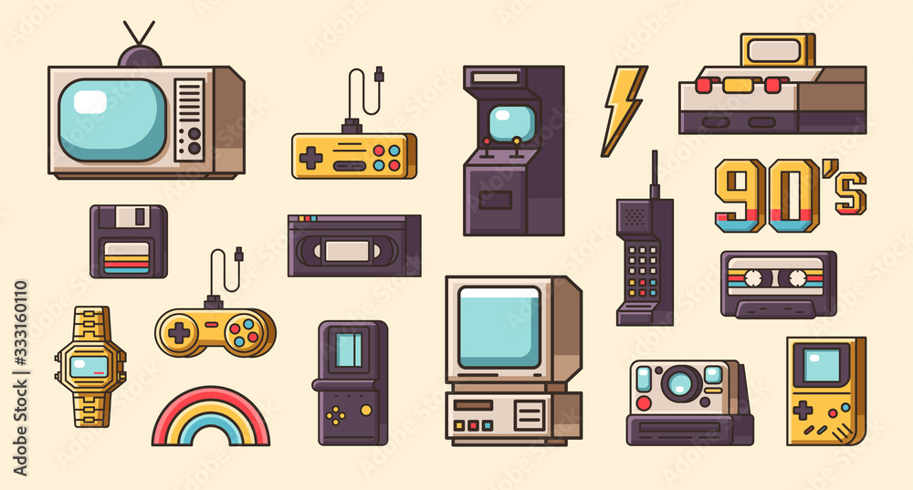 vintage-object-from-the-80s-and-90s-symbol-of-pop-culture-and