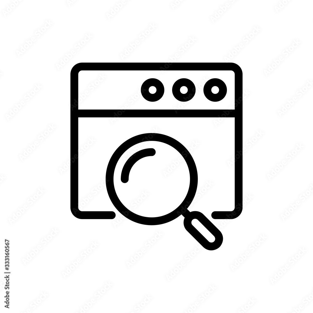 Web Search Vector Colour With Line Icon Illustration