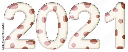 Chinese new year. 2021 New year. Metal ox horoscope sign. 2021 design. New year symbol. 2021 logo design. C