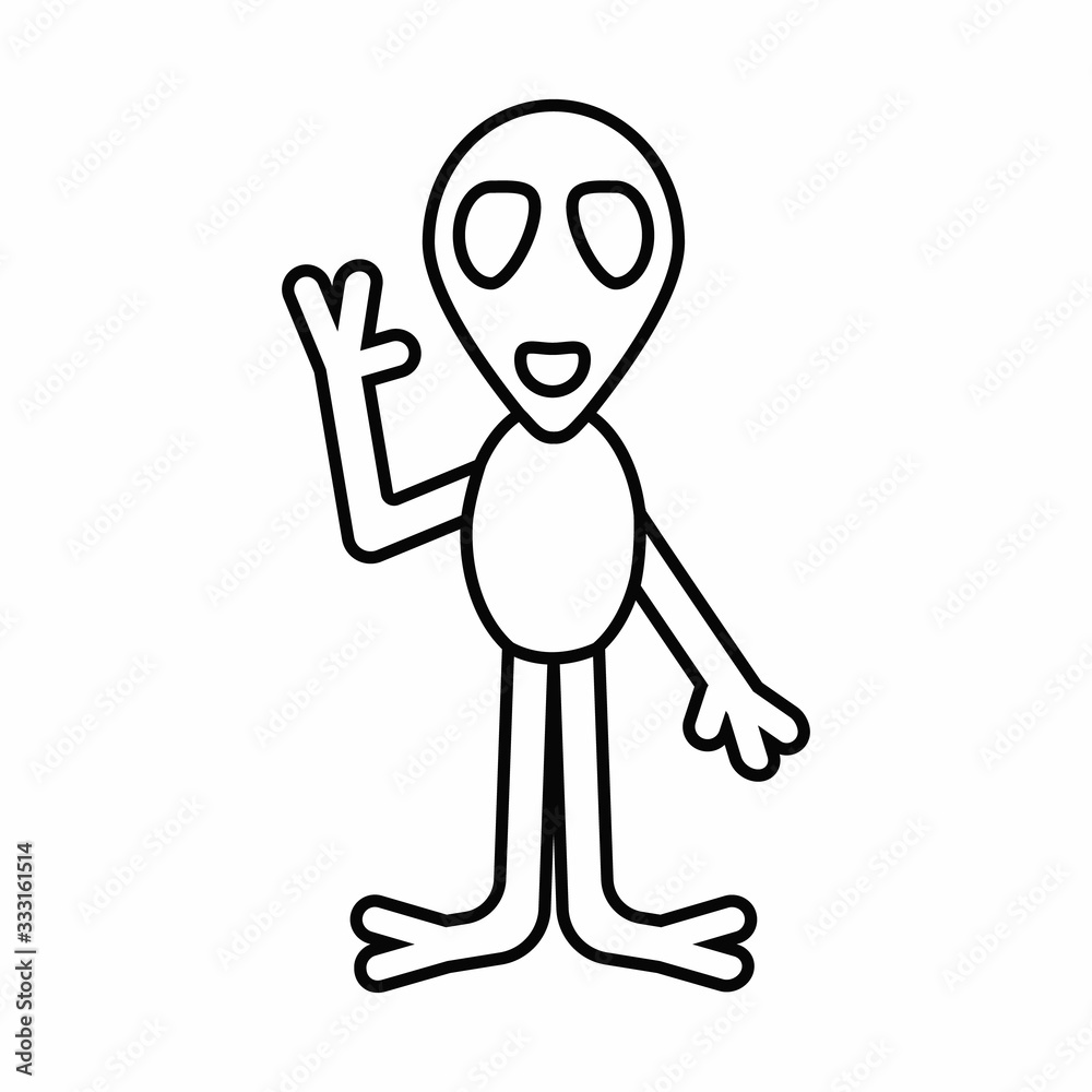 alien space object line icon alien space object line icon