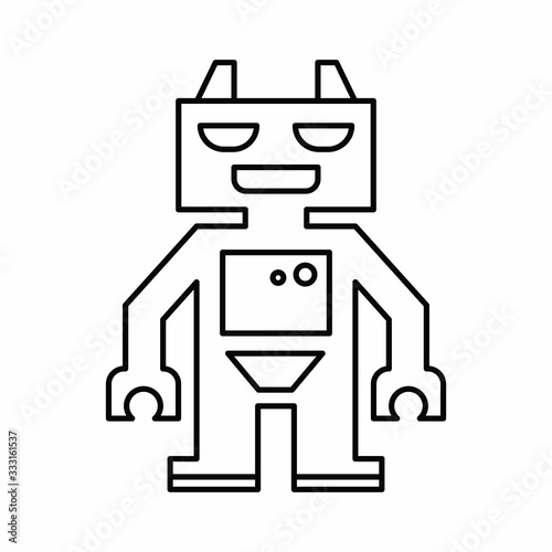 robot space object line icon