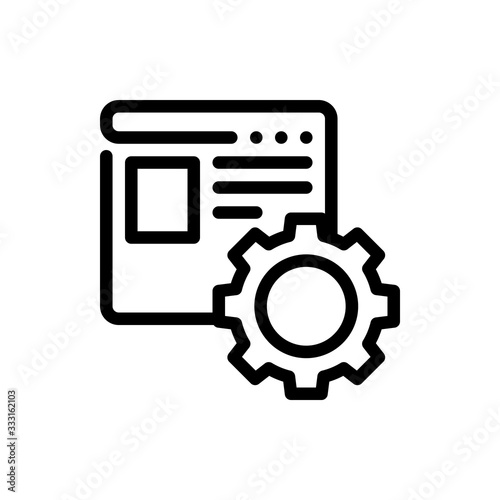 Web Setting Vector Colour With Line Icon Illustration