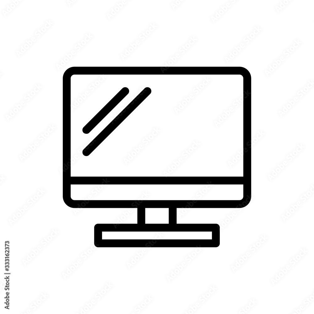 Monitor Vector Colour With Line Icon Illustration Monitor Vector Colour With Line Icon Illustration