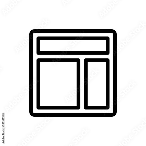 Square Layout Vector Colour With Line Icon Illustration