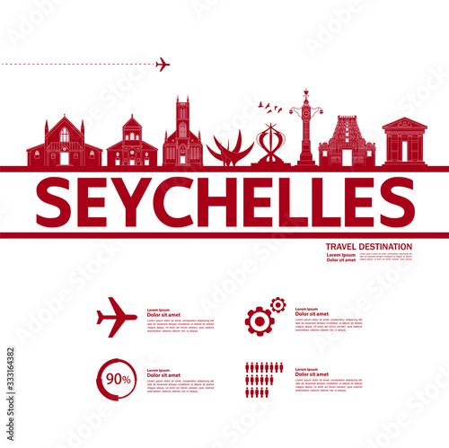 Seychelles travel destination grand vector illustration.  © Creative_Bringer