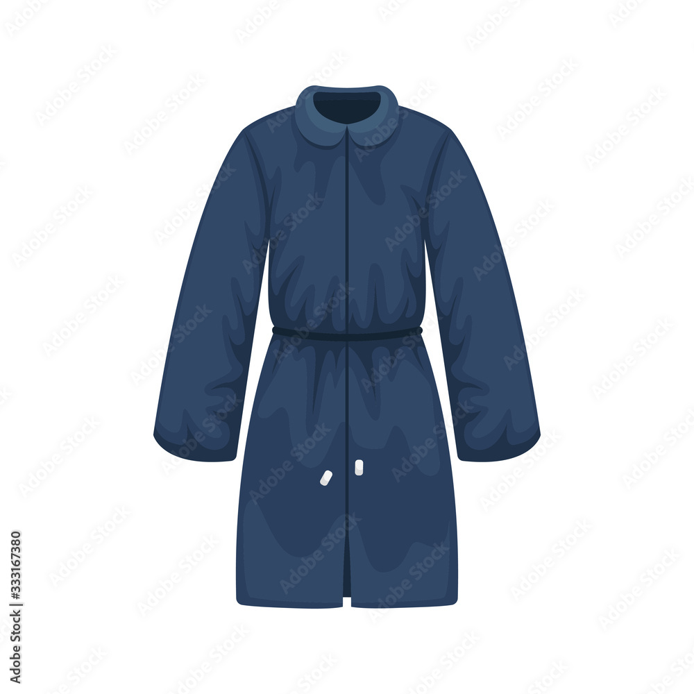 Flat vector blue female windbreaker. Women's clothing. Flat vector blue female windbreaker. Women's clothing.