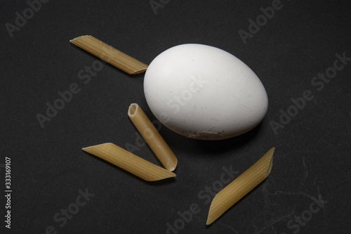 egg pasta for kitchen with black background