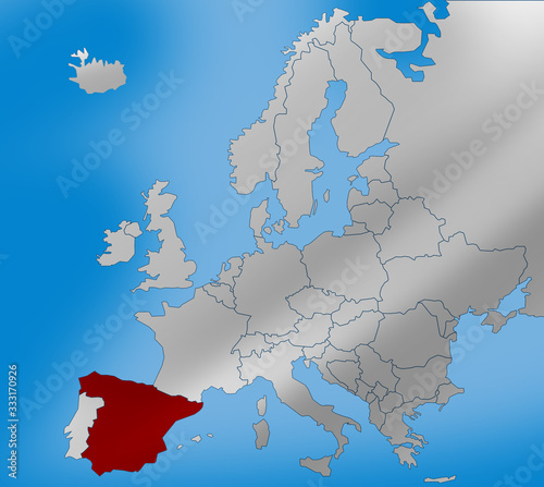 Hiszpania mapa europa