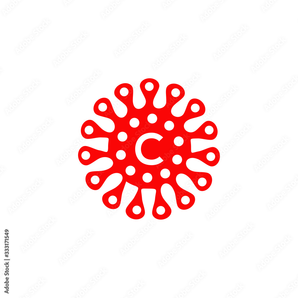 Fototapeta premium Corona virus disease icon logo design vector template