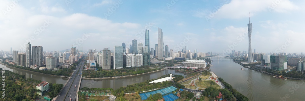 Aerial photography of Guangzhou City Scenery in China