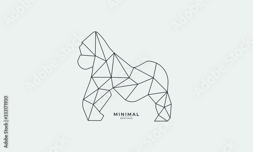 a geometric icon logo of a gorilla 