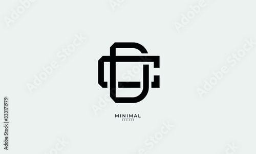 Alphabet letter icon logo CD or DC