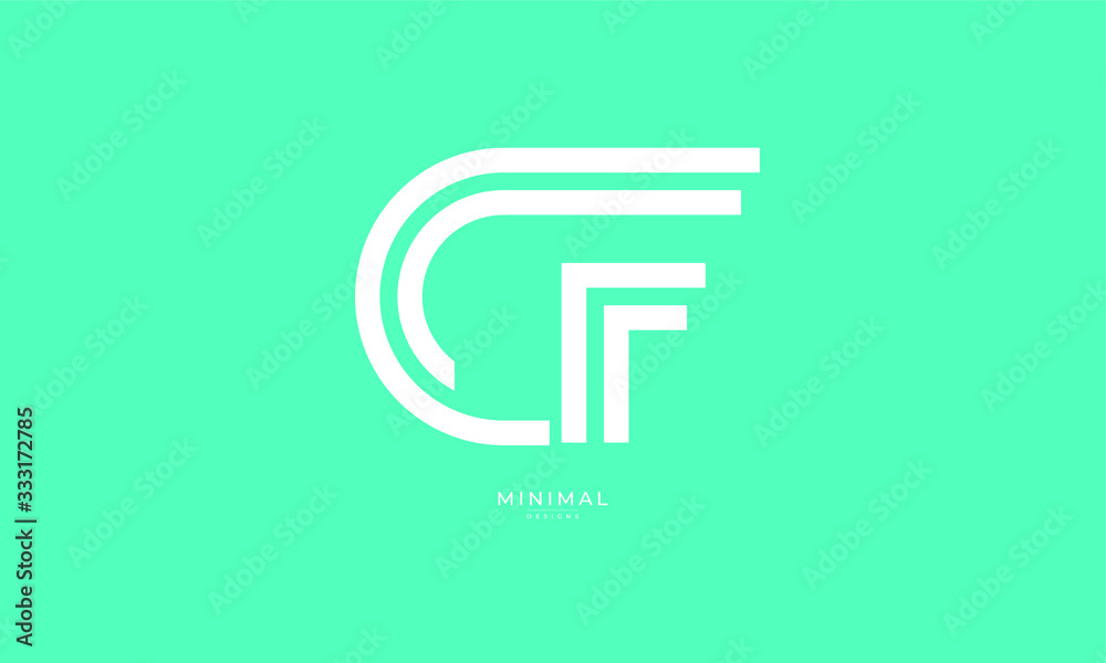 Alphabet letter icon logo CF Alphabet letter icon logo CF