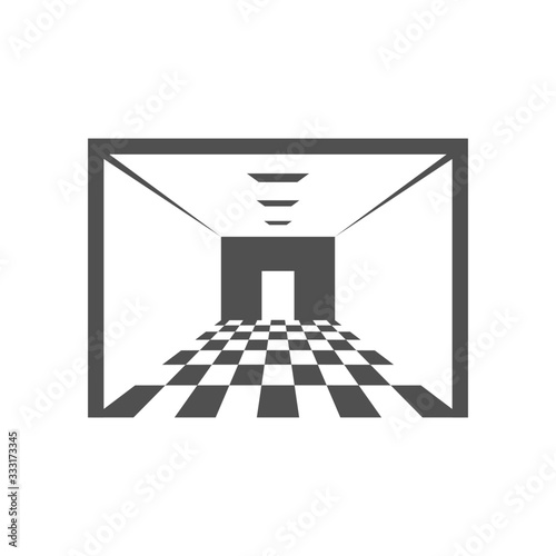 Corridor icon in flat style.Vector illustration.	