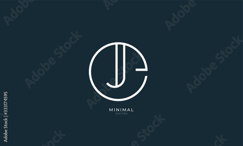 Alphabet letter icon logo EJ or JE