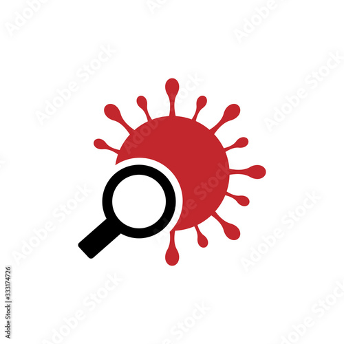 Virus unter die Lupe nehmen, erforschen, rot