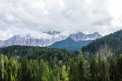 Fototapeta Naklejka Na Ścianę i Meble -  View of Latemar Mountain Range in the Dolomites