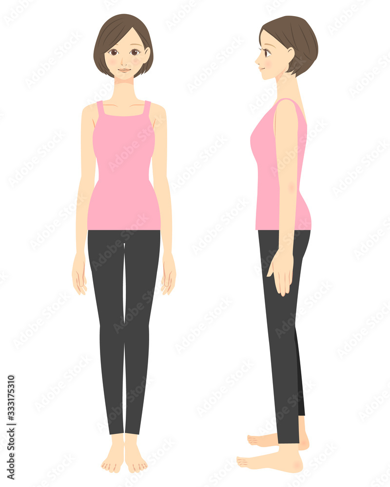 正しい姿勢の女性 イラスト 正しい姿勢の女性 イラスト