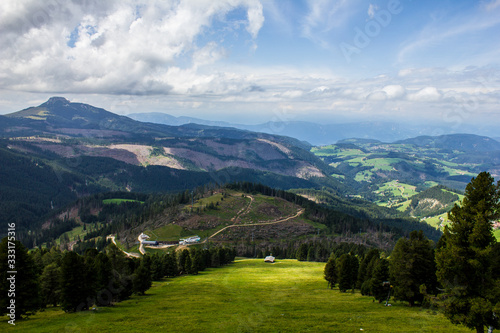 View towards Bolzano from Oberholz Mountain Hut  Obereggen