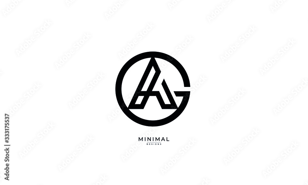Alphabet letter icon logo GA or AG Alphabet letter icon logo GA or AG