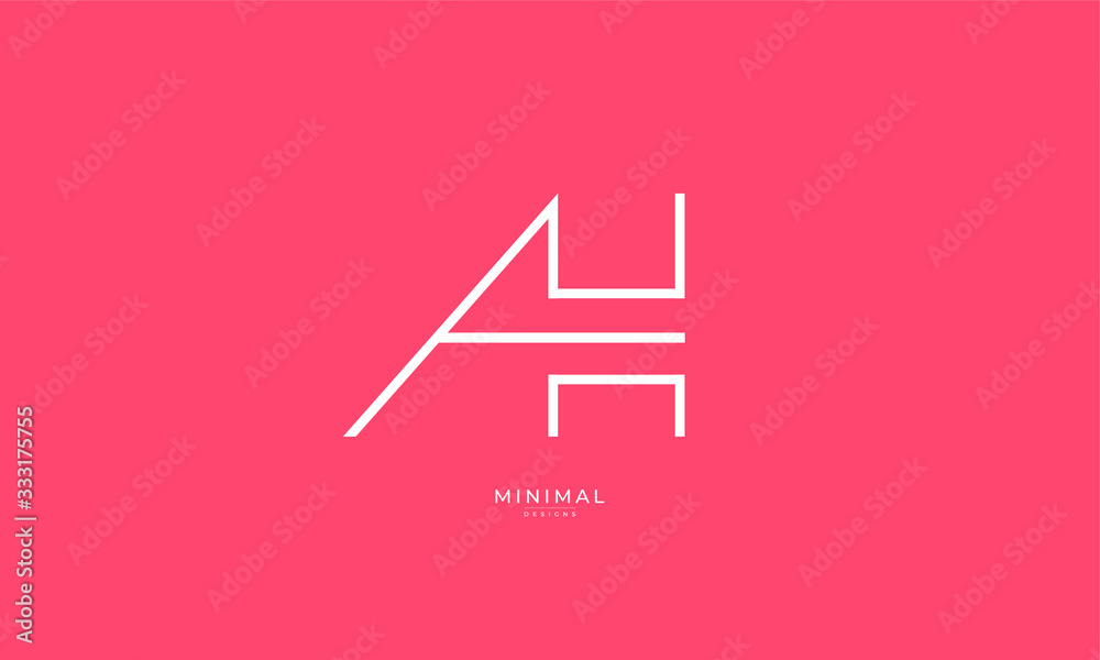 Alphabet letter icon logo AH Alphabet letter icon logo AH