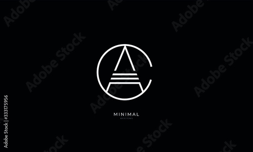 Alphabet letter icon logo CA or AC