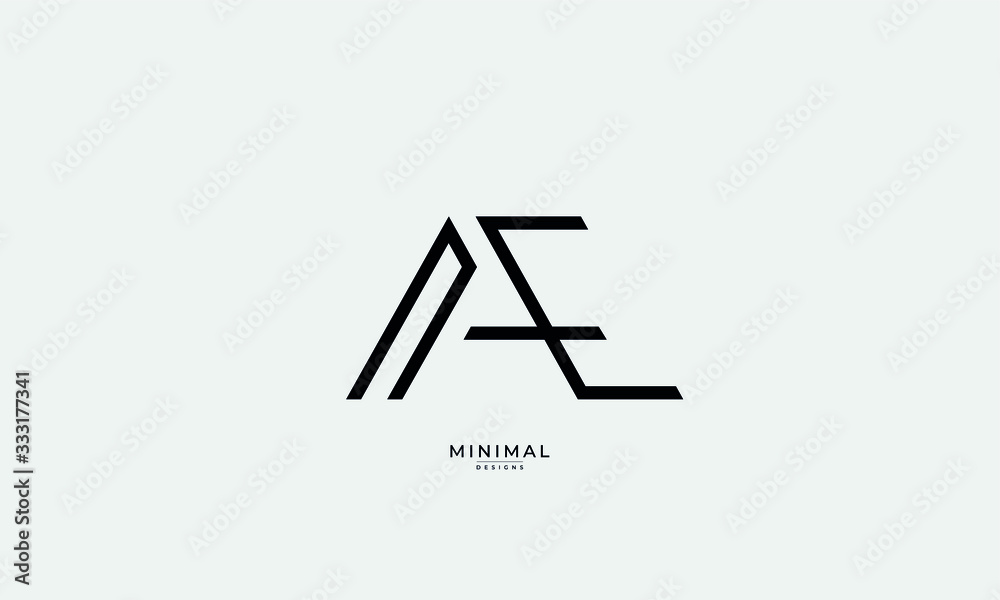 Alphabet letter icon logo AE Alphabet letter icon logo AE