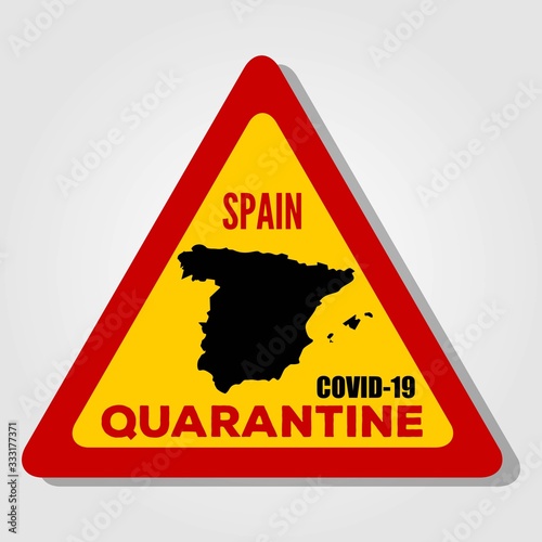 Coronavirus quarantine poster. Covid-19 quarantine in Spain. Vector illustration.