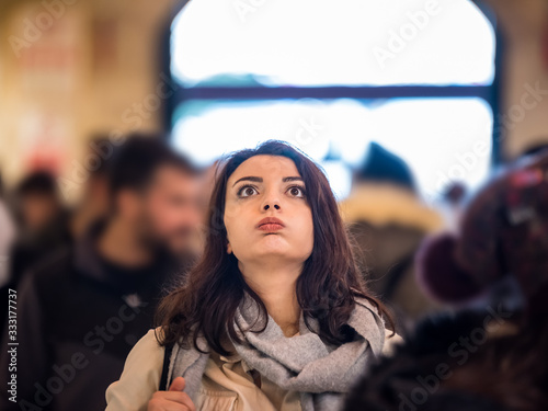 Beautiful woman suffers social anxiety attack problem