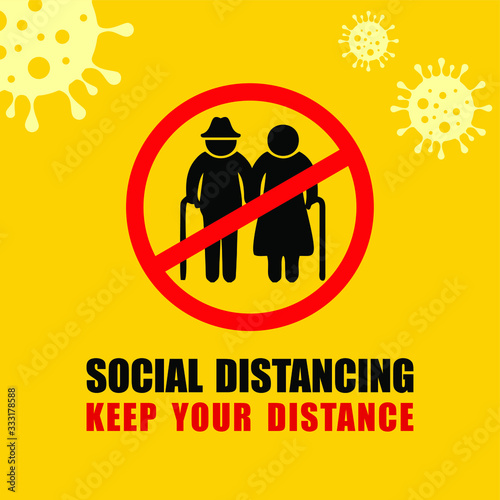 social distancing to keep away your distance each other 