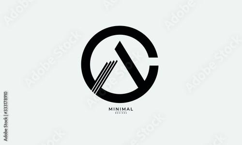 Alphabet letter icon logo CA or AC