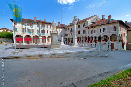 feltre city and view of piazza maggiore square in italy