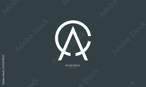 Alphabet letter icon logo CA or AC