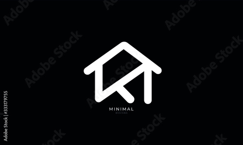 Alphabet letter icon logo K with a house