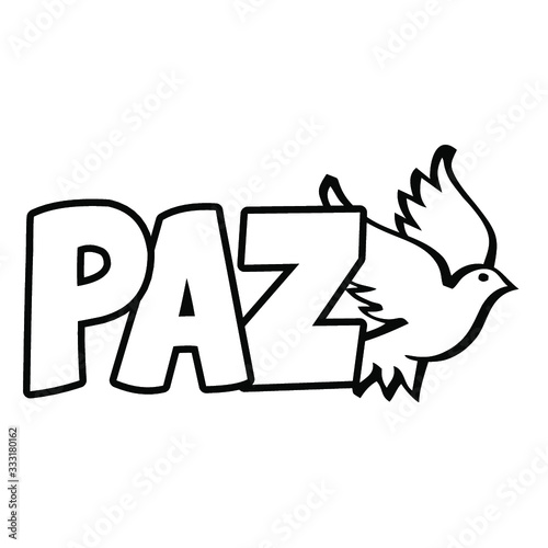 Palavra Paz com Pomba da paz