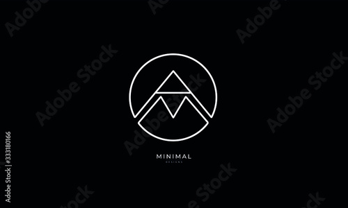 Alphabet letter icon logo AM