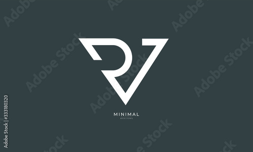Alphabet letter icon logo RV