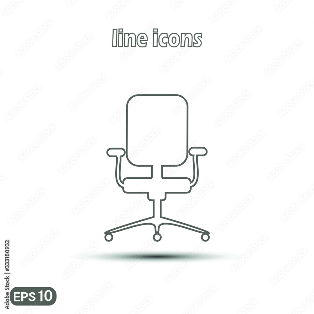 Office chair icon . Linear vector illustration. Thin line symbol for web use and mobile app logo. Office chair icon . Linear vector illustration. Thin line symbol for web use and mobile app logo.