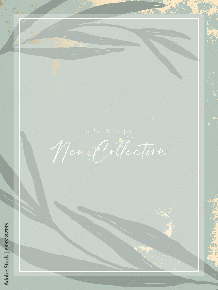 chic foliage gold foil dusty background