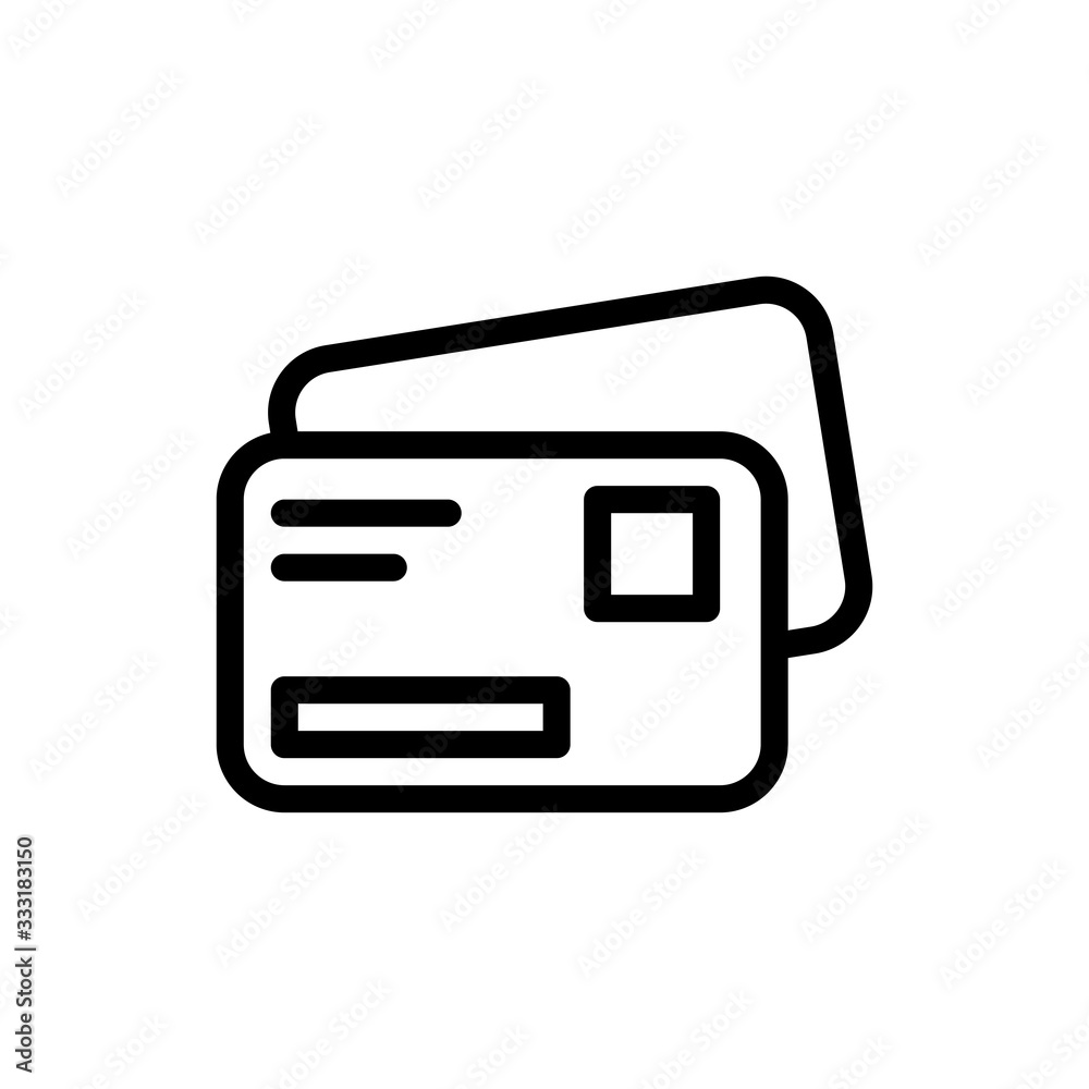 Credit Card Vector Colour With Line Icon Illustration Credit Card Vector Colour With Line Icon Illustration