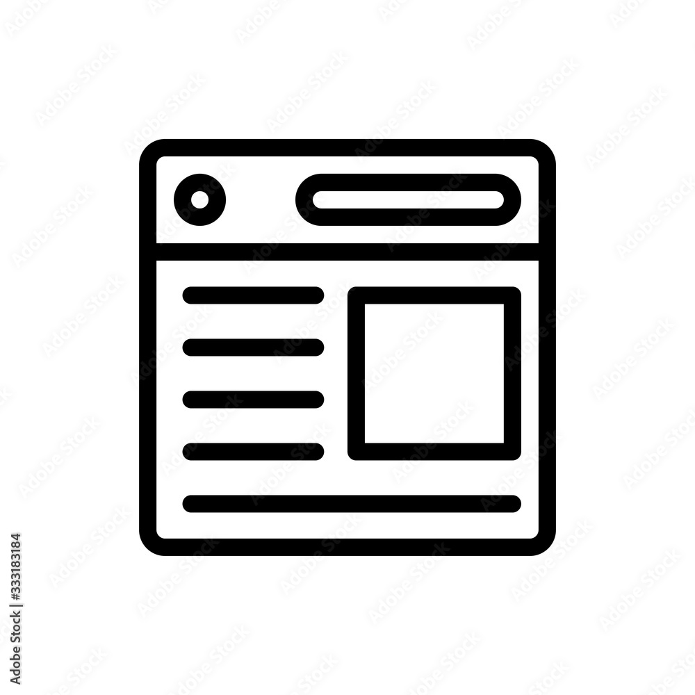 Webpage Vector Colour With Line Icon Illustration Webpage Vector Colour With Line Icon Illustration