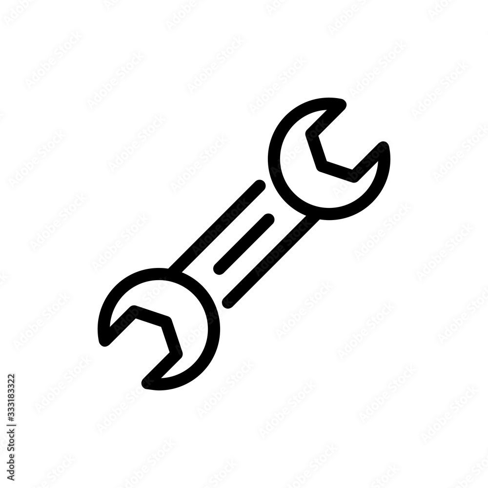 Wrench Vector Colour With Line Icon Illustration Wrench Vector Colour With Line Icon Illustration