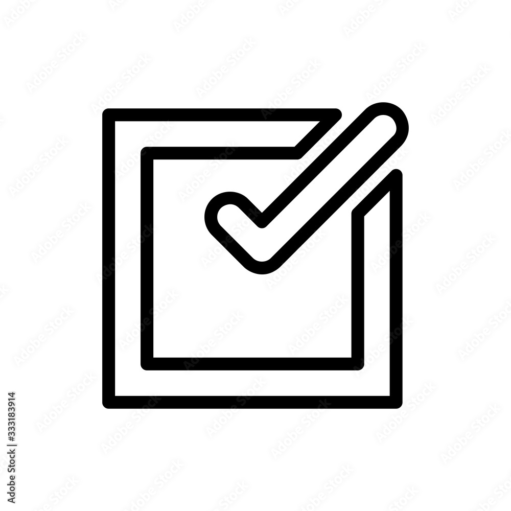 Checkmark Vector Colour With Line Icon Illustration Checkmark Vector Colour With Line Icon Illustration