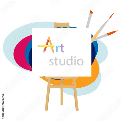 Art studio. Creative workshop. Design salon for artists.