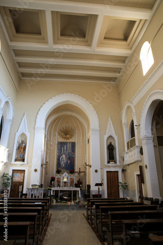 Offagna  AN   Italy - January 1  2019  The inside church in Offagna village  Ancona  Marche  Italy