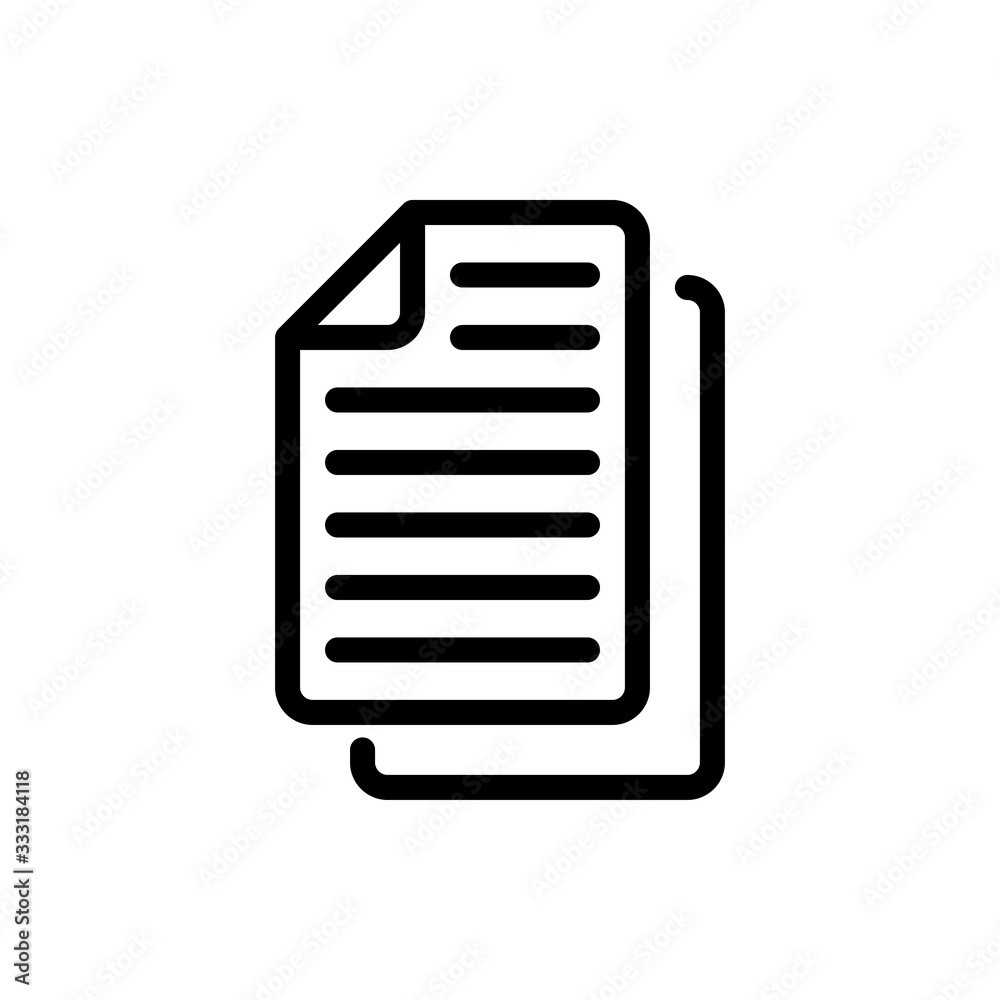 Copy Documents Vector Colour With Line Icon Illustration Copy Documents Vector Colour With Line Icon Illustration