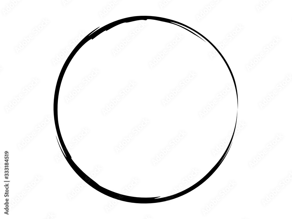 Grunge circle made of black paint.Grunge circle made for marking on a white background. Grunge circle made of black paint.Grunge circle made for marking on a white background.